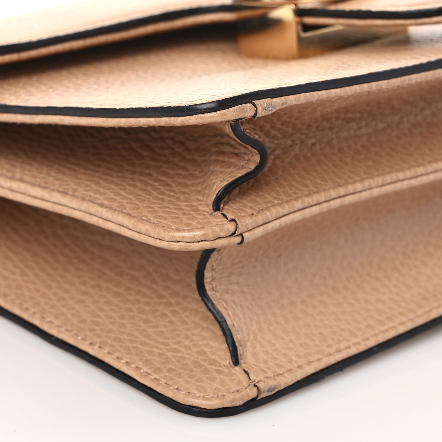 Dollar Calfskin Small Interlocking G Shoulder Bag Camelia