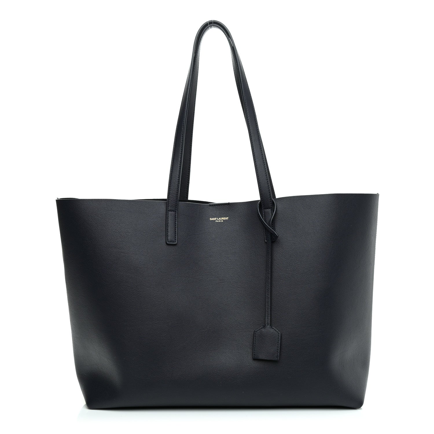 Saint Laurent Calfskin Large Shopping Tote Deep Marine 3 of 11