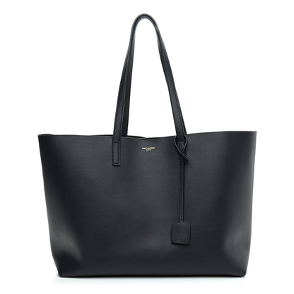 Saint Laurent Calfskin Large Shopping Tote Deep Marine 3 of 11