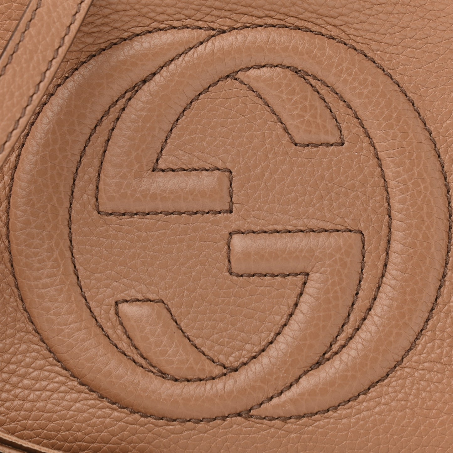 Pebbled Calfskin Small Soho Disco Bag Camelia
