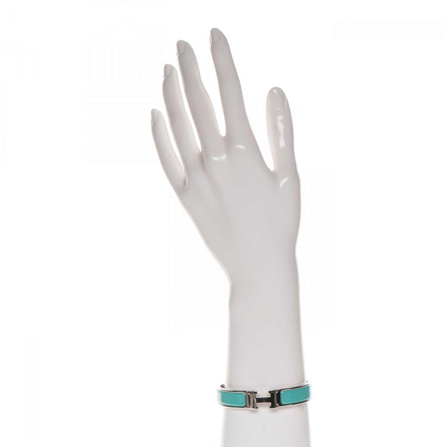 Hermes Enamel Narrow Clic Clac H Bracelet PM Bleu Atoll 2 of 4