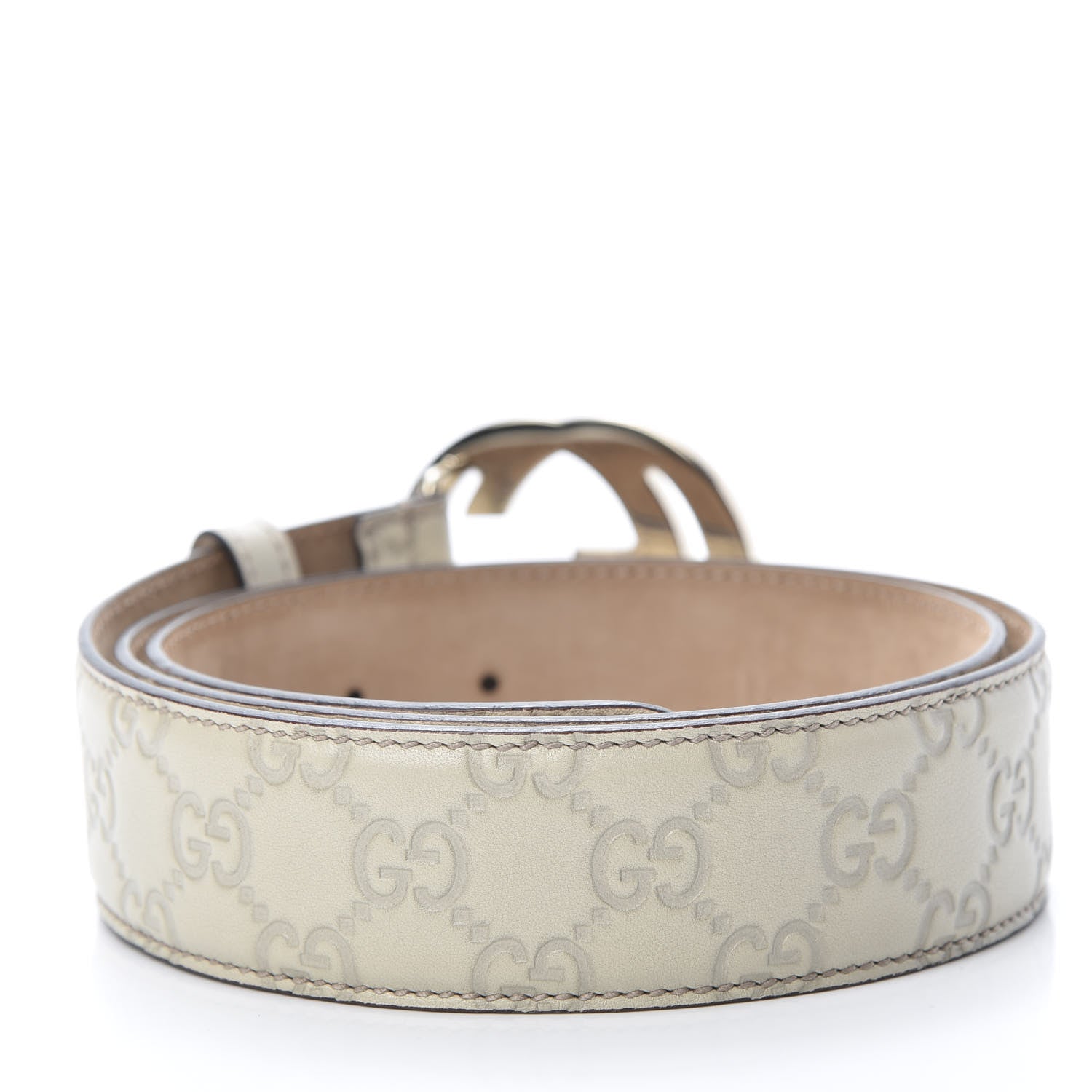 Gucci Guccissima Interlocking G Belt 95 38 Off White 2 of 6