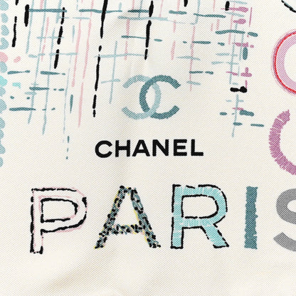 Chanel Silk CC Coco Paris Square Scarf Ecru Multicolor 2 of 5