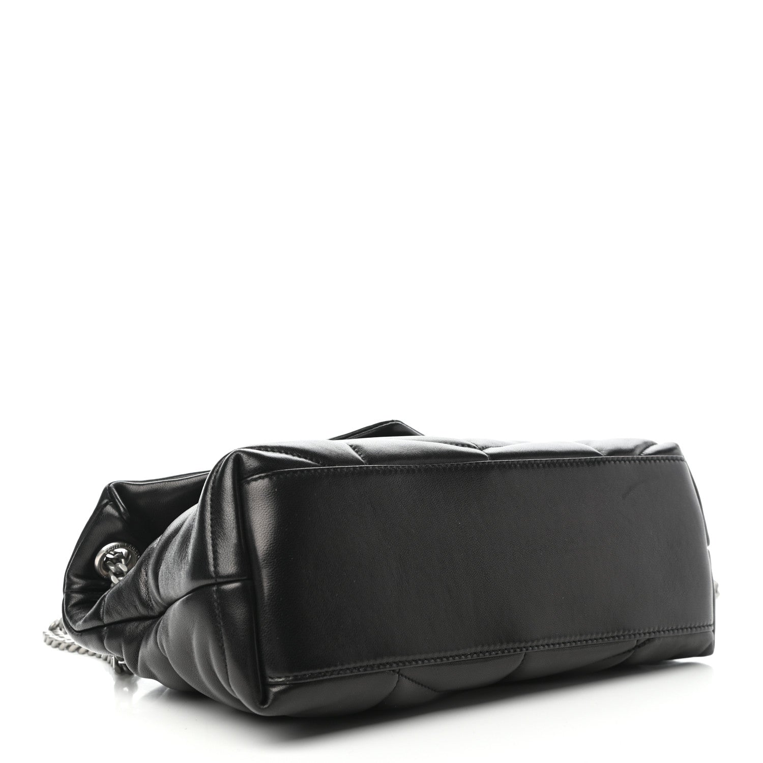 Saint Laurent Lambskin Quilted Small Loulou Puffer Monogram Chain Satchel Black 4 of 10