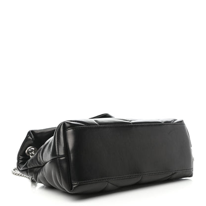 Saint Laurent Lambskin Quilted Small Loulou Puffer Monogram Chain Satchel Black 4 of 10