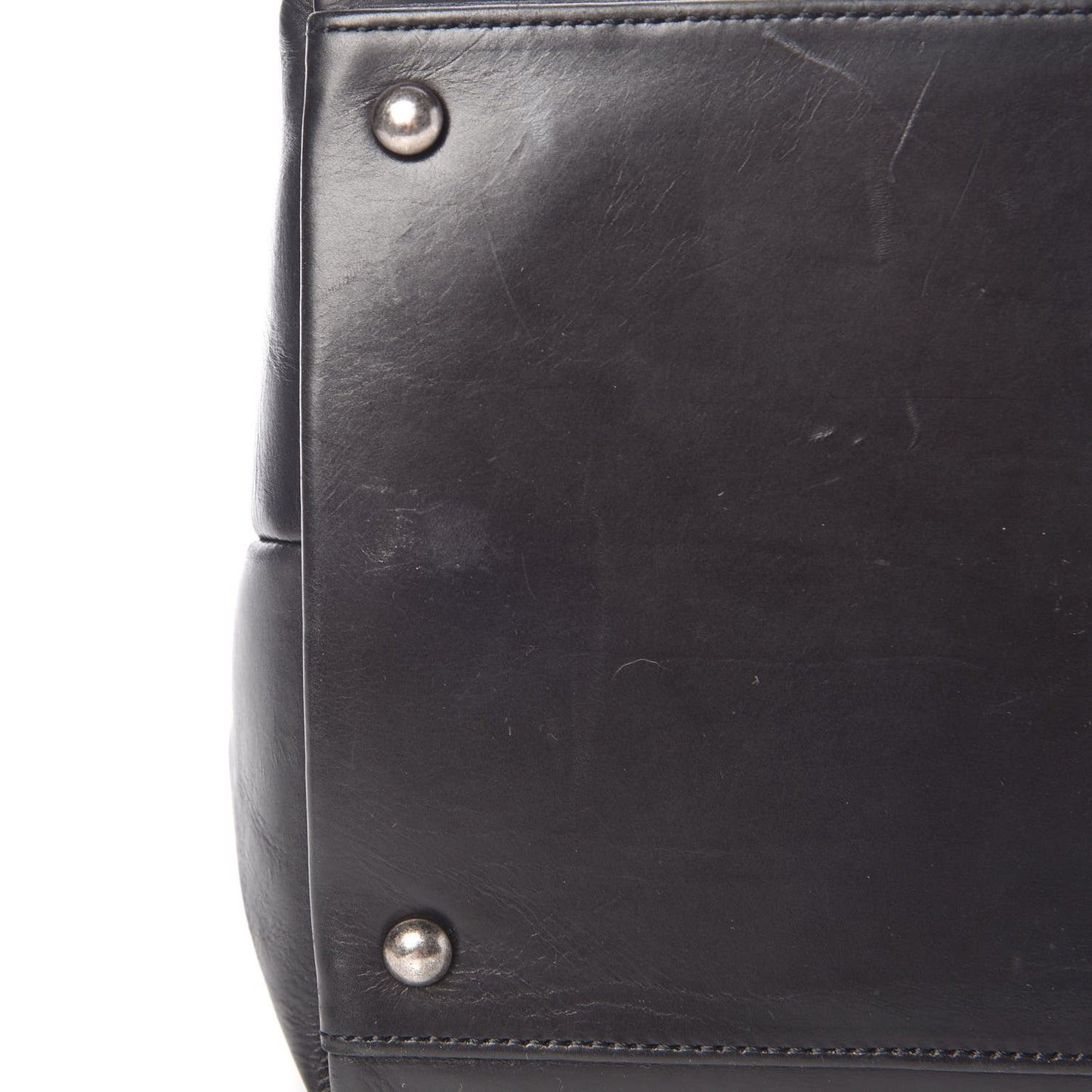Glazed Calfskin Boy Tote Black