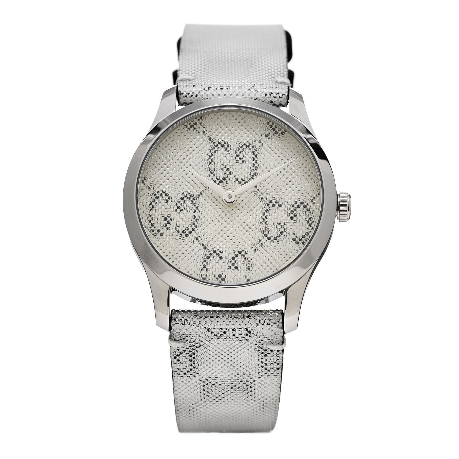 Gucci Stainless Steel Calfskin 38mm G-Timeless GG Hologram Quartz Watch 1 of 4