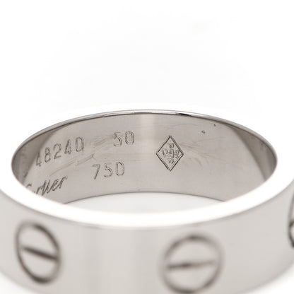 Cartier 18K White Gold 5.5mm LOVE Ring 50 5.25 5 of 5