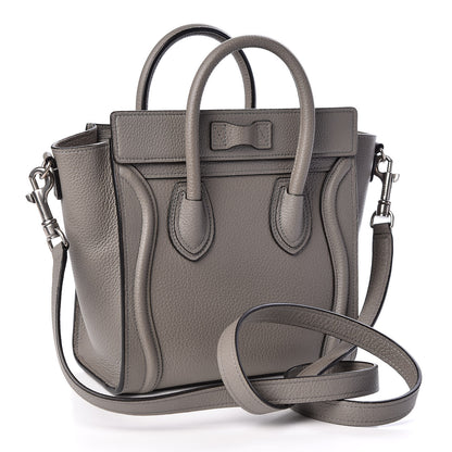 Celine Drummed Calfskin Nano Luggage Grey 2 of 8