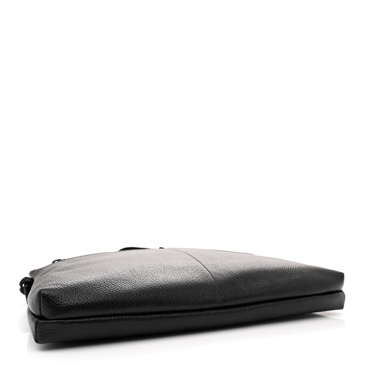 Grained Calfskin Explorer Crossbody Flat Pouch Black