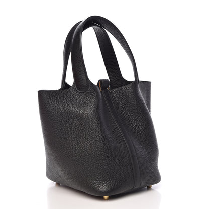 Hermes Taurillon Clemence Picotin Lock 18 PM Black 3 of 11