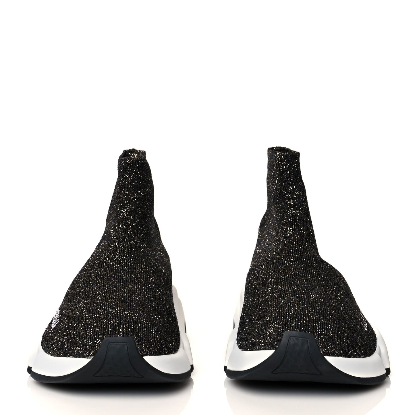 Knit Metal Womens Speed Sneakers 36 Black Gold