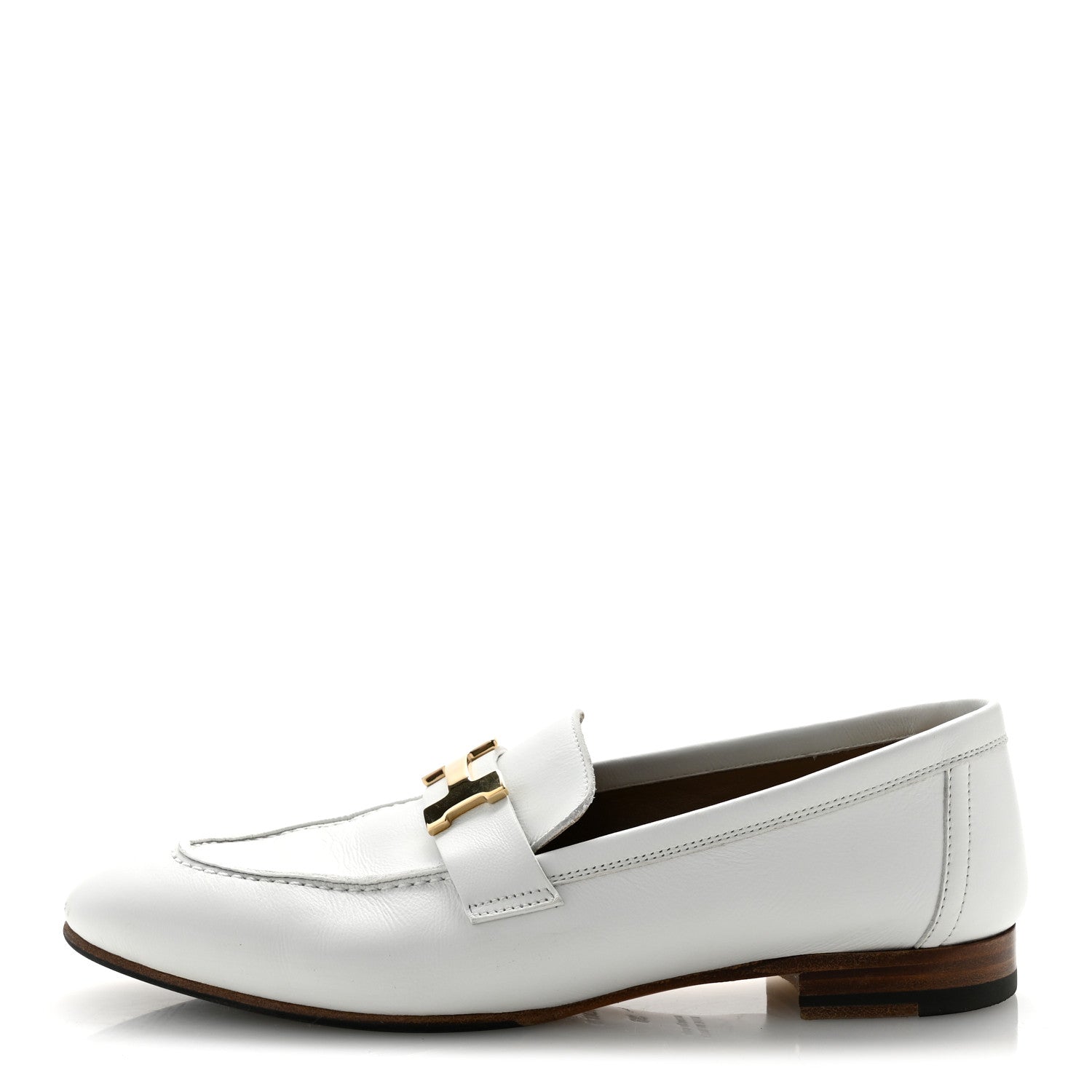 Hermes Goatskin Womens Paris Loafers 38 Beige Glaise 1 of 12