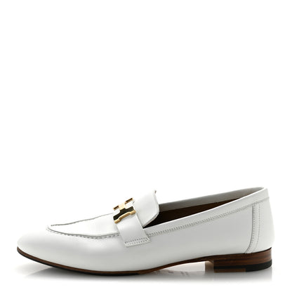Hermes Goatskin Womens Paris Loafers 38 Beige Glaise 1 of 12