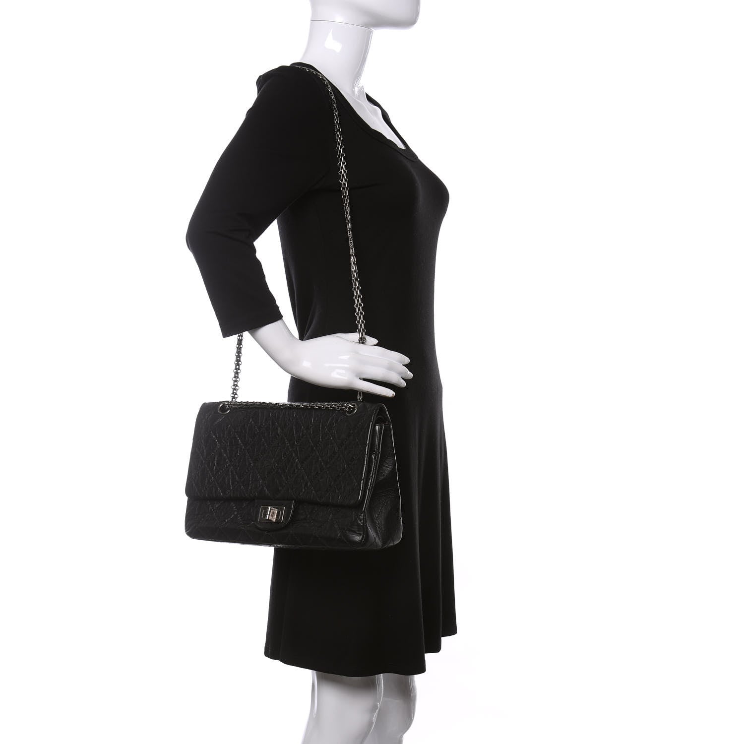 Chanel Aged Calfskin Quilted 2.55 Reissue 227 Flap Black 2 of 15