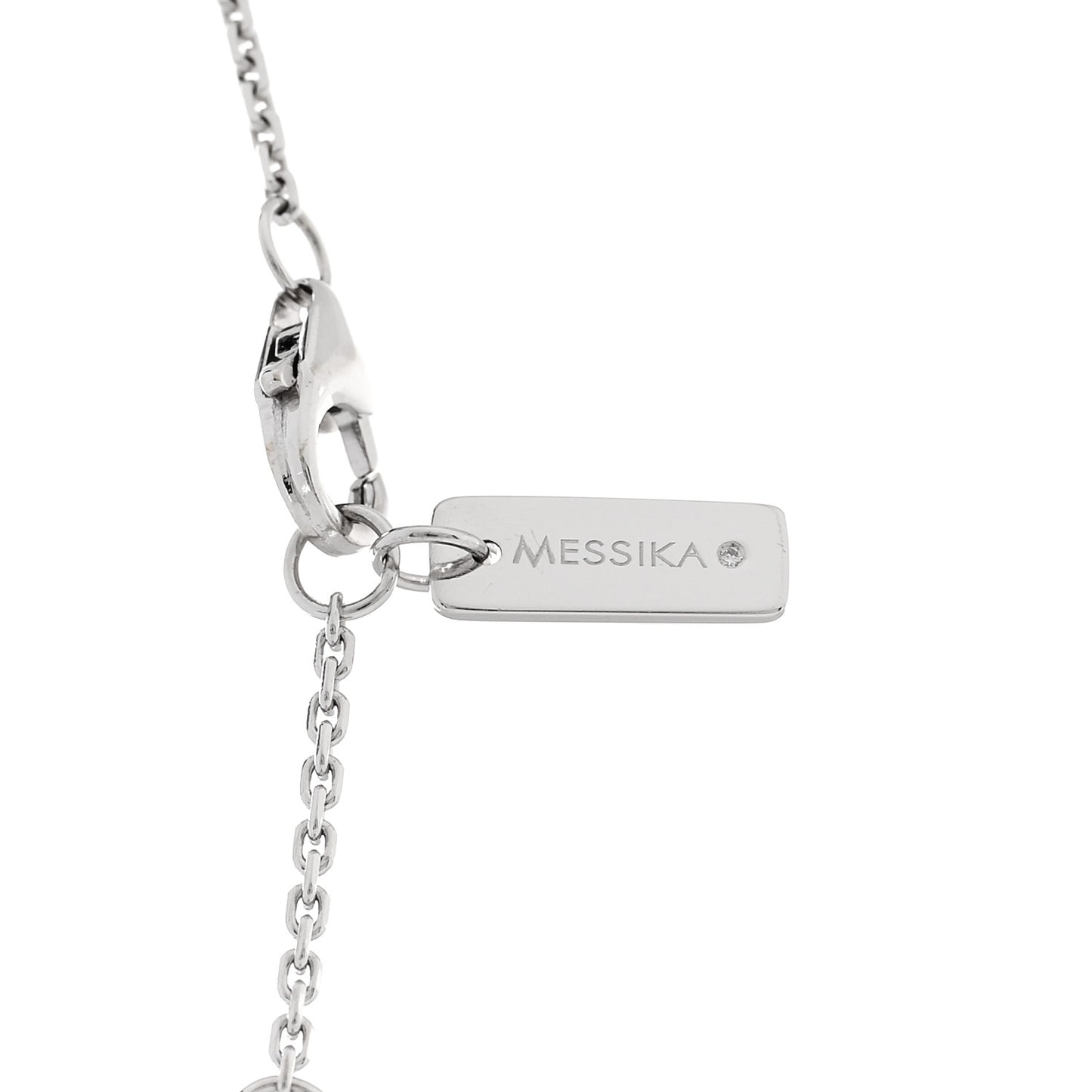 18K White Gold Diamond 2 Row Move Uno Pave Necklace