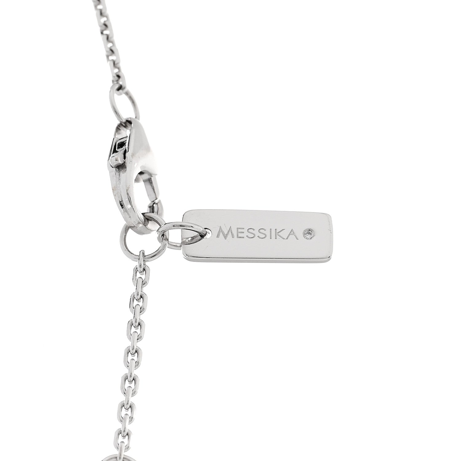 Messika 18K White Gold Diamond 2 Row Move Uno Pave Necklace 4 of 5