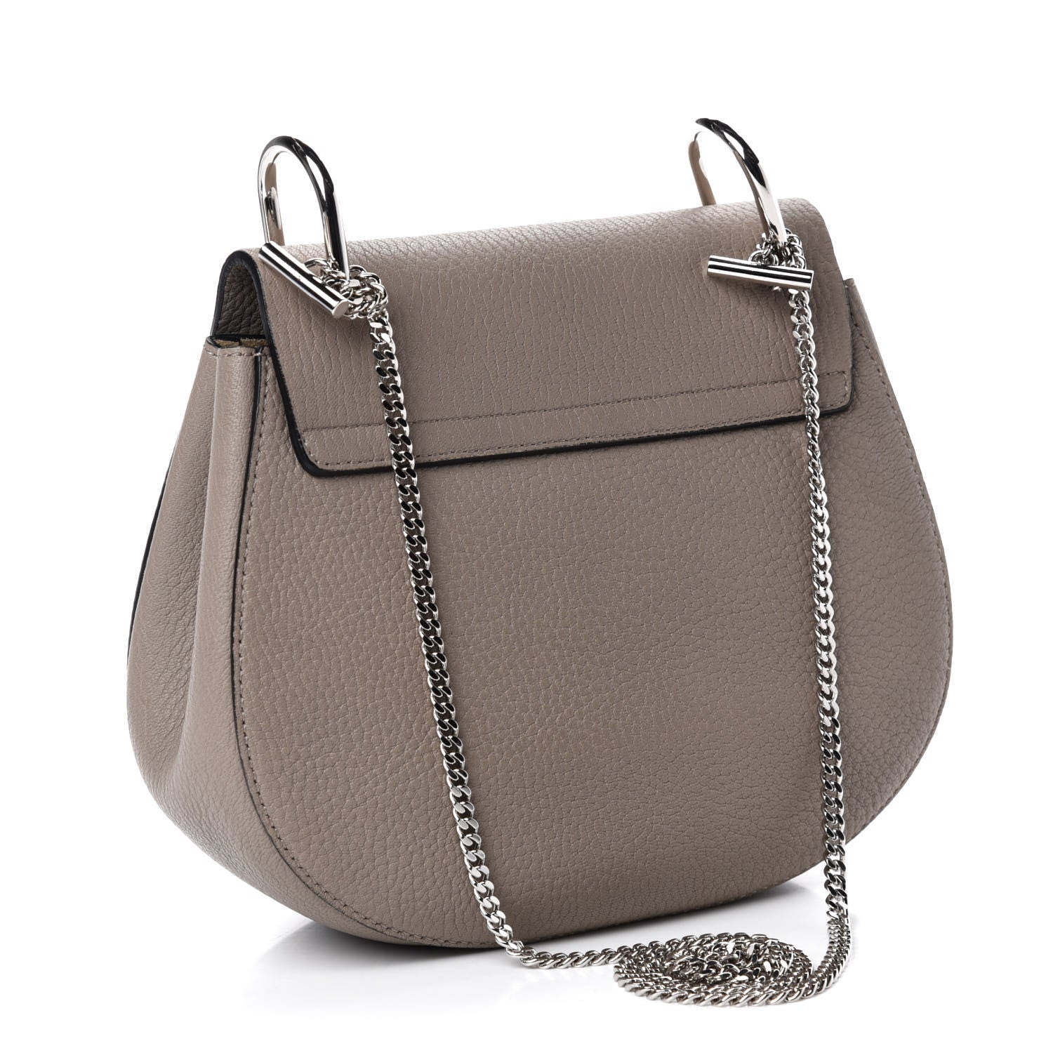 Chloe Grained Lambskin Drew Shoulder Bag Motty Grey 3 of 9