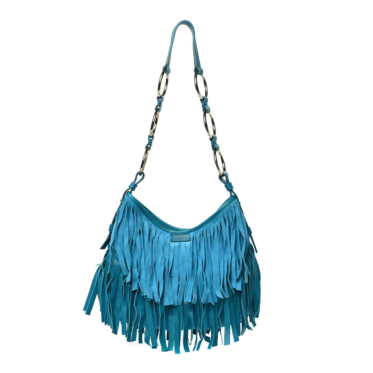 Suede Boheme Fringe Hobo Blue