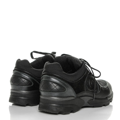 Chanel Suede Calfskin CC Sneakers 36 Black 4 of 8