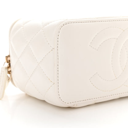 Chanel Lambskin Quilted Small Pillow Crush Vanity Case With Chain White 9 of 10