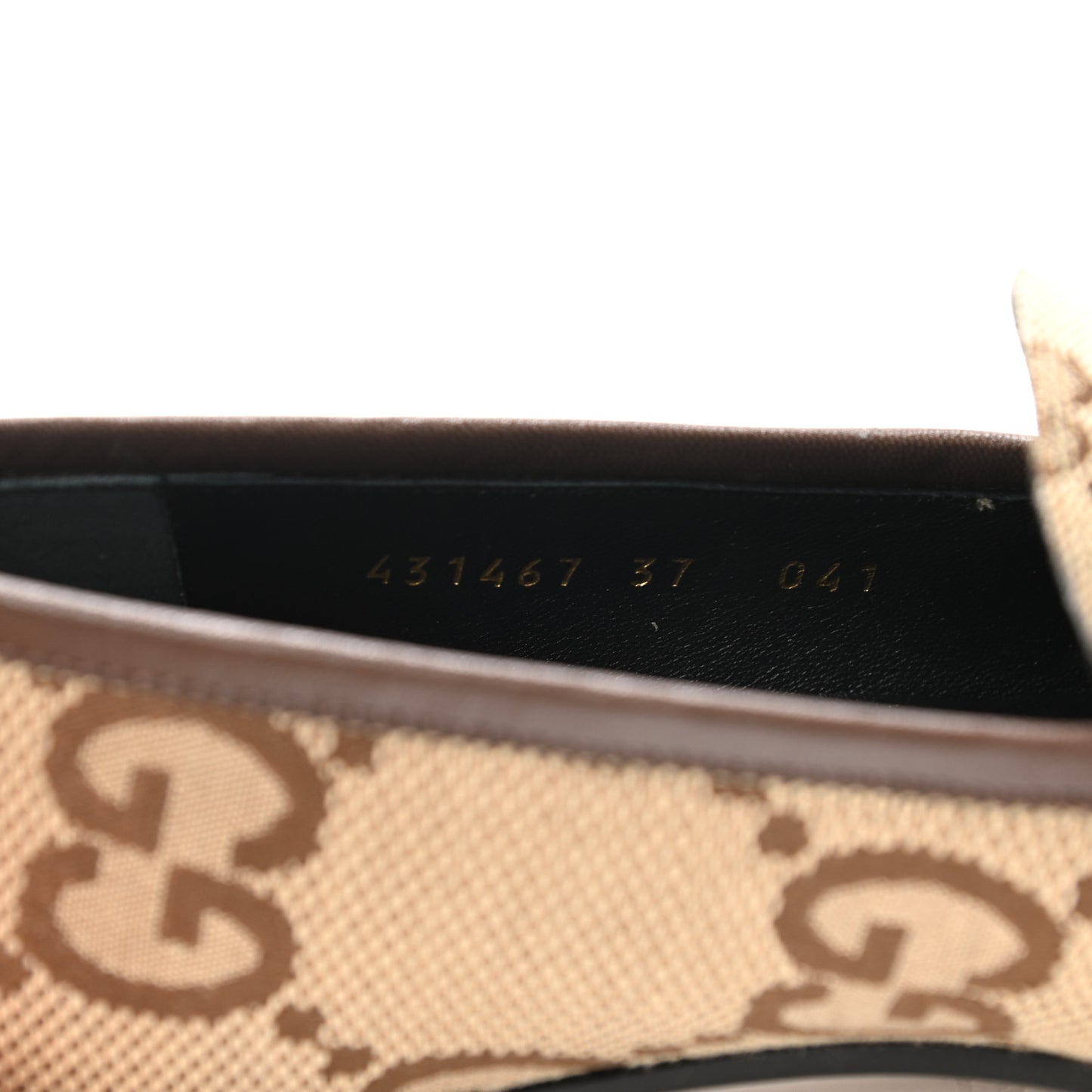 Monogram Jumbo GG Malaga Kid Horsebit Womens Jordaan Loafers 37 Camel Ebony New Acero Beige