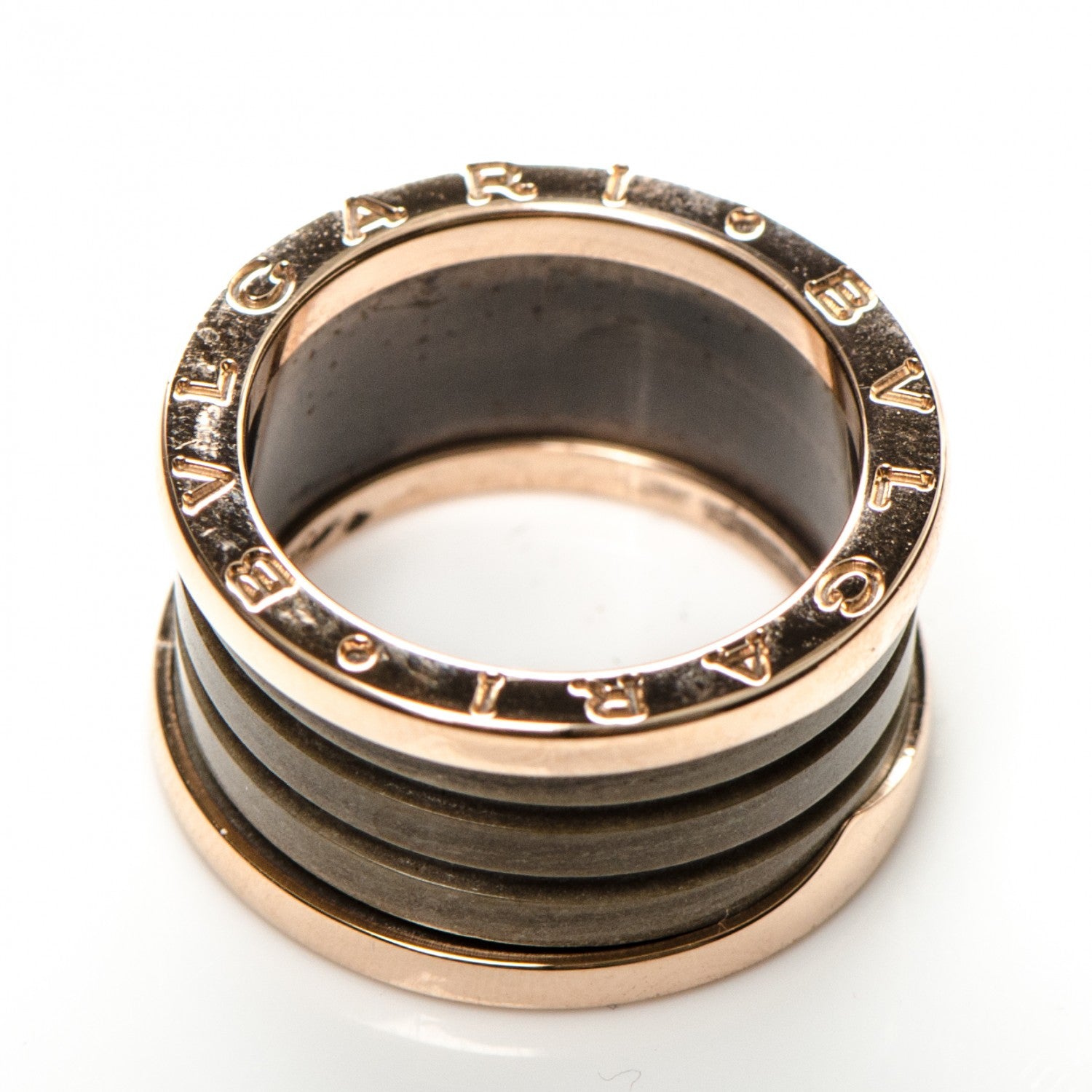 Bulgari BULGAR 18K Rose Gold B.Zero1 4 Band Ring 54 7 4 of 6