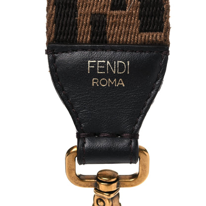Fendi Ribbon Vitello Century FF 1974 Flat Studded Strap You Fango Marrone Ebano 3 of 8