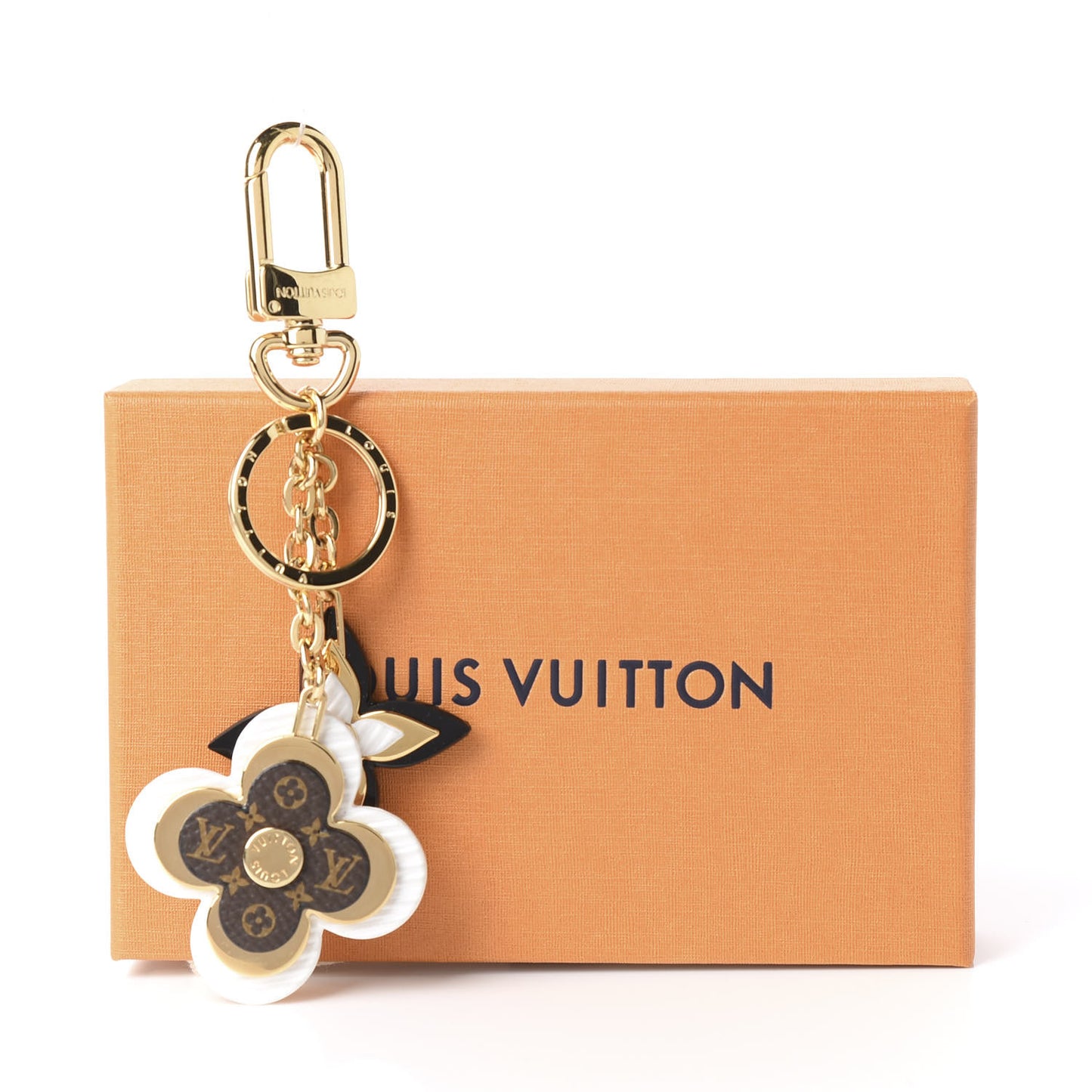 Monogram Epi Blooming Flowers Bag Charm Key Holder White