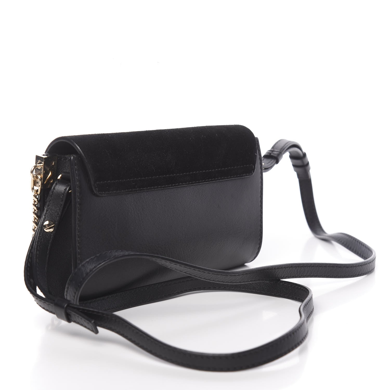 Chloe Suede Calfskin Mini Faye Shoulder Bag Black 3 of 9