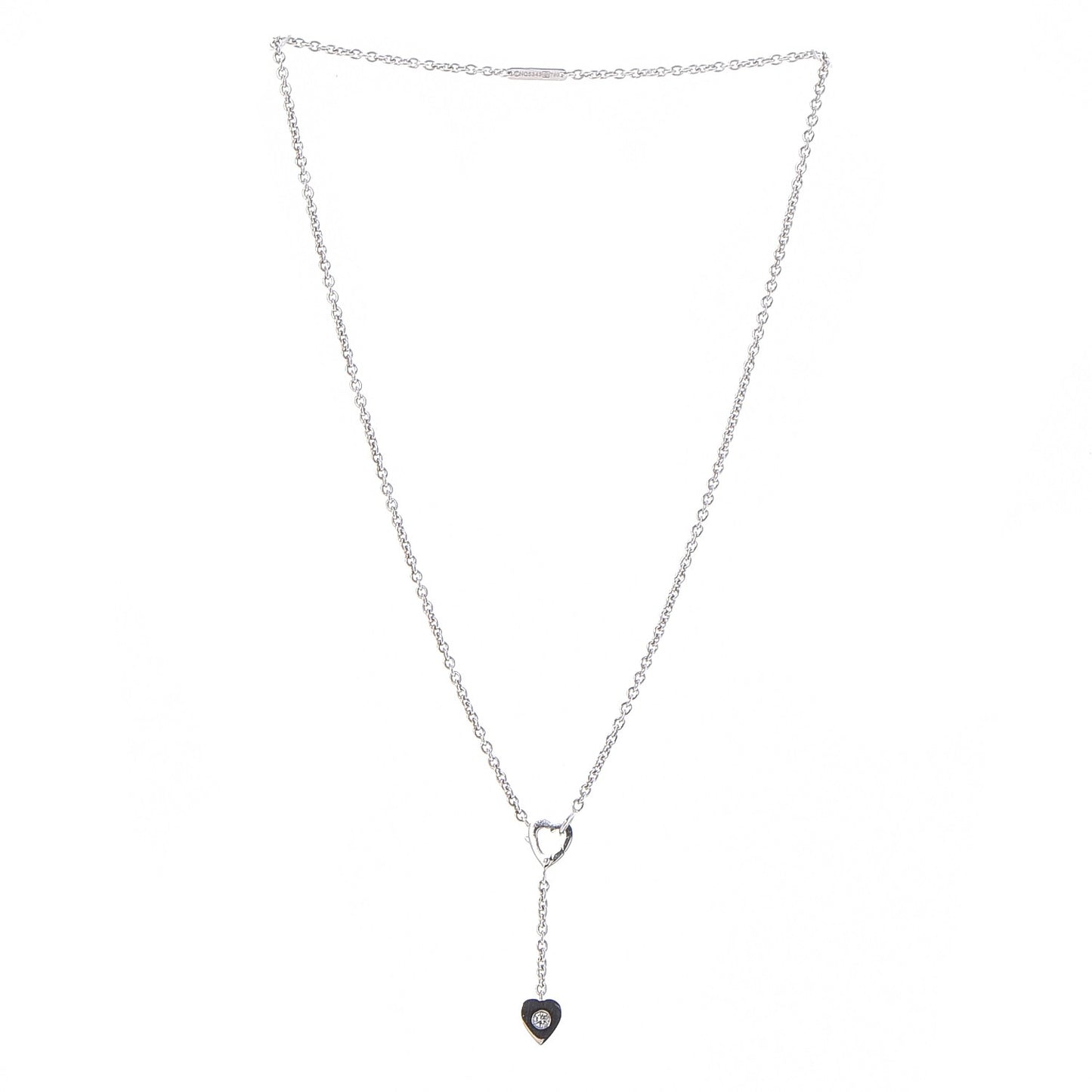 18K White Gold Diamond Mon Amour Lariat Necklace