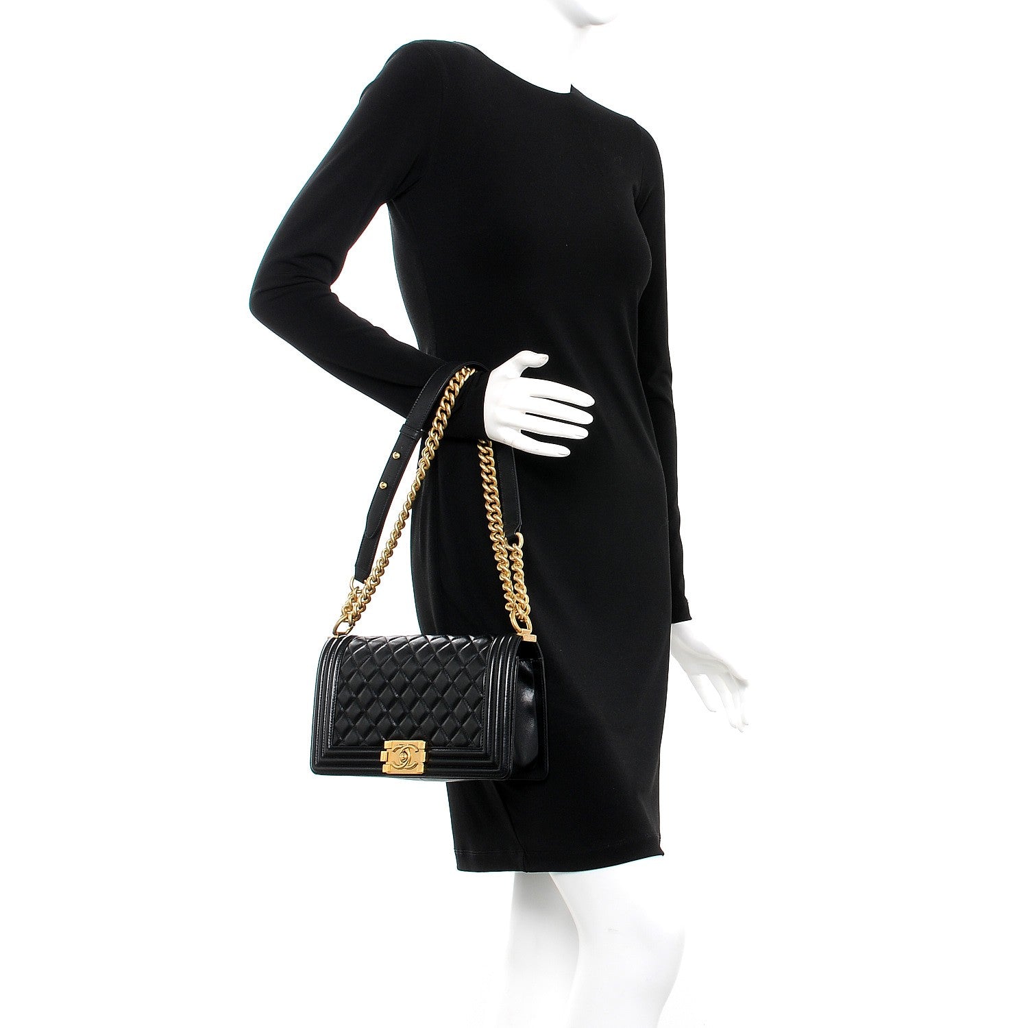 Chanel Lambskin Quilted Medium Boy Flap Black 3 of 9