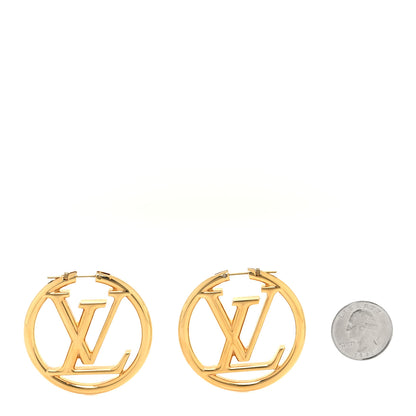 Louis Vuitton Metal Louise Hoop Earrings Gold 2 of 5