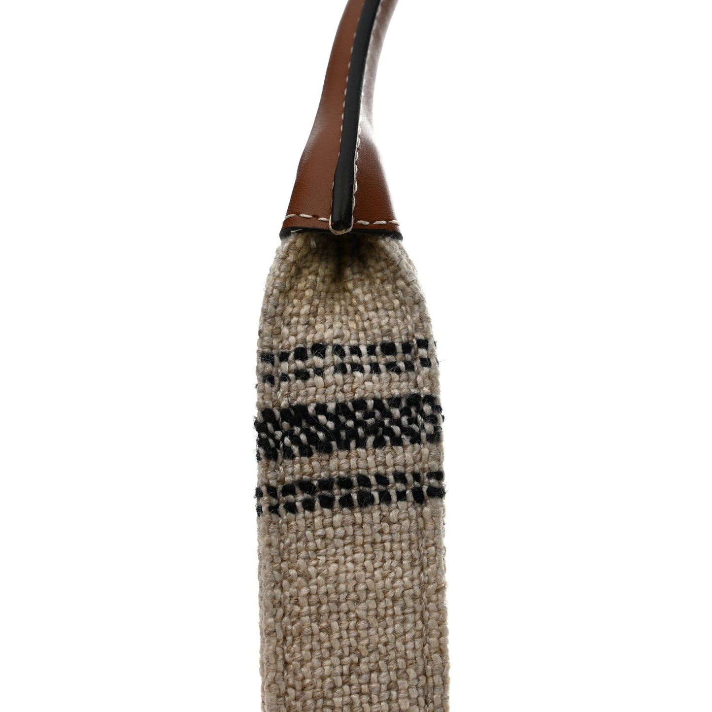 Jacquard Striped Large Cabas Thais White Black