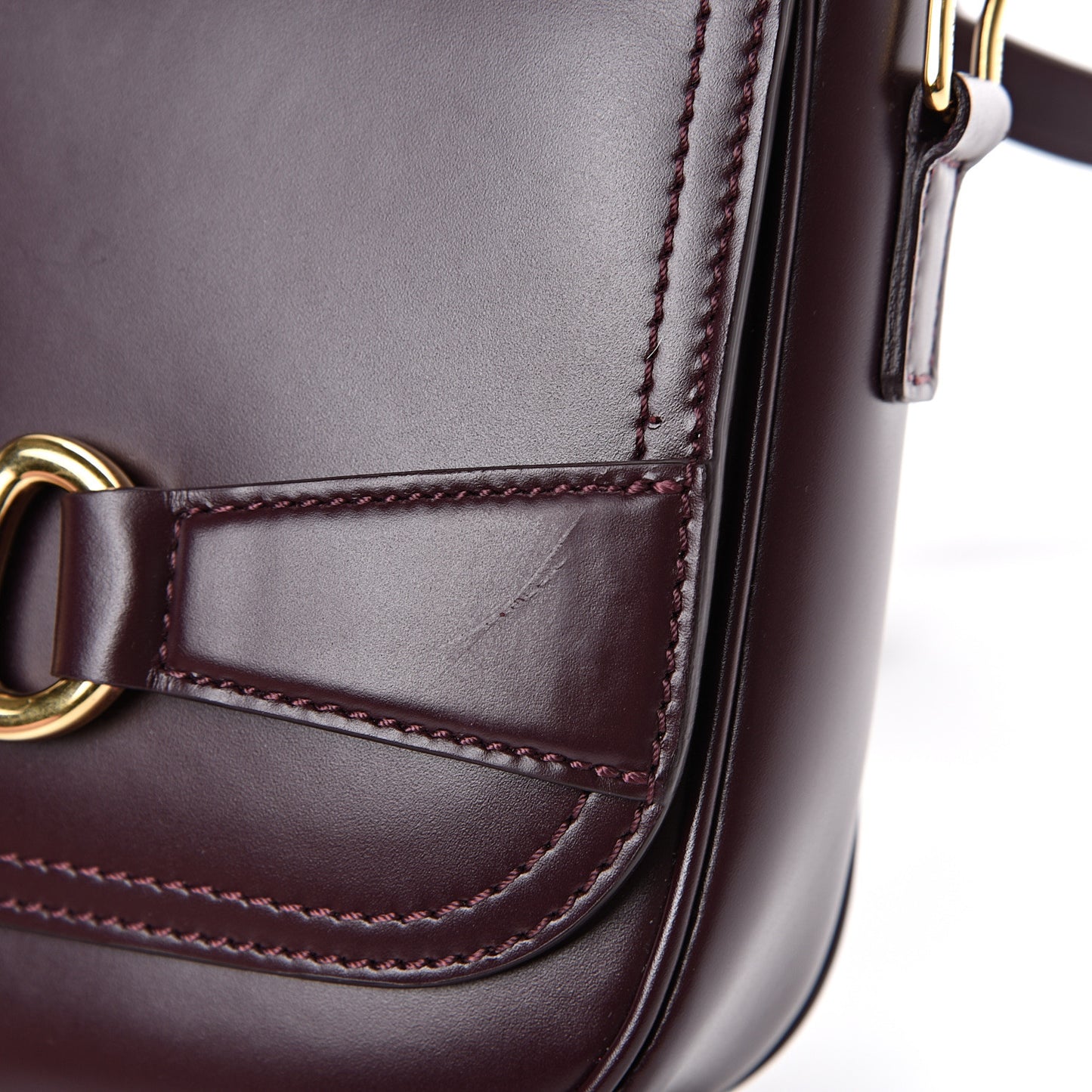 Satinated Calfskin Medium Crecy Bag Burgundy