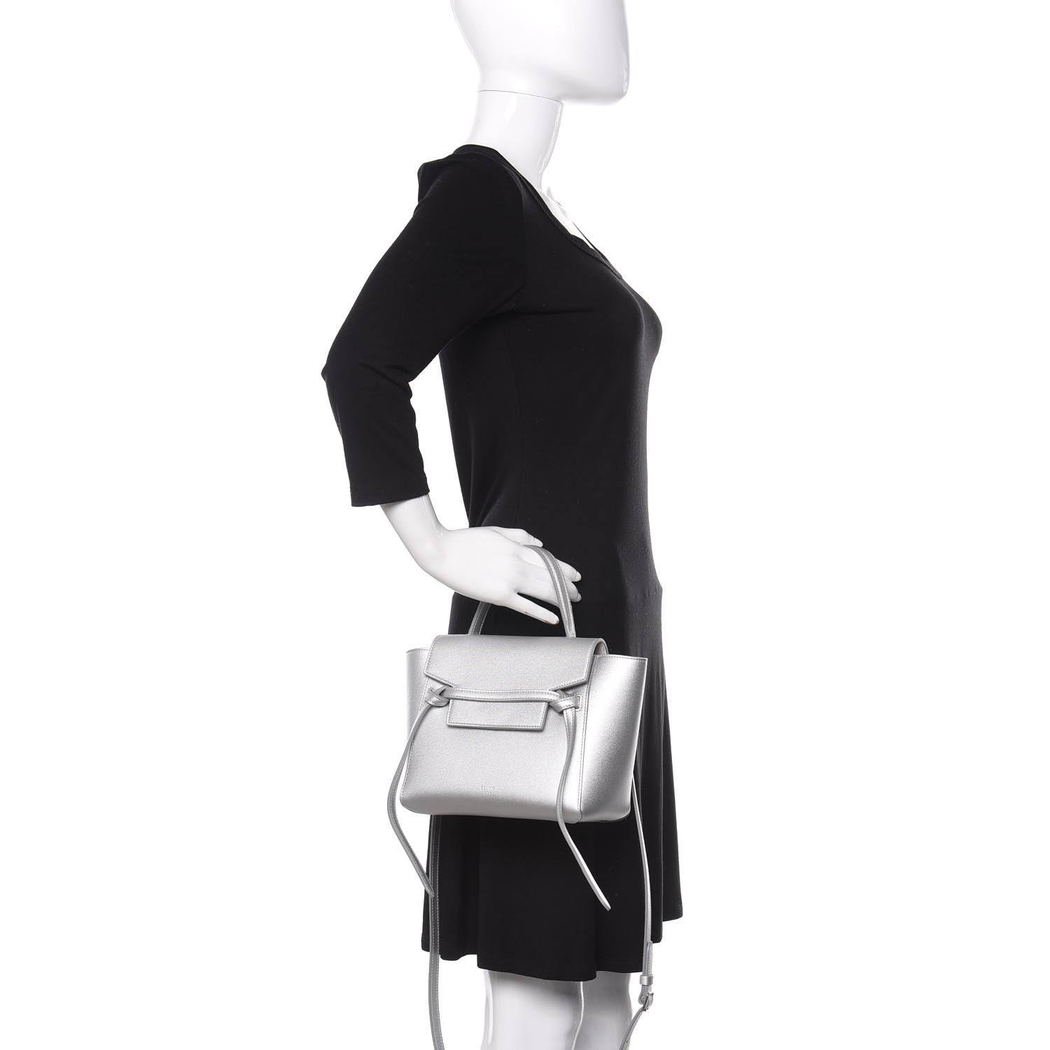 Celine Laminated Calfskin Nano Belt Bag Silver 3 of 12