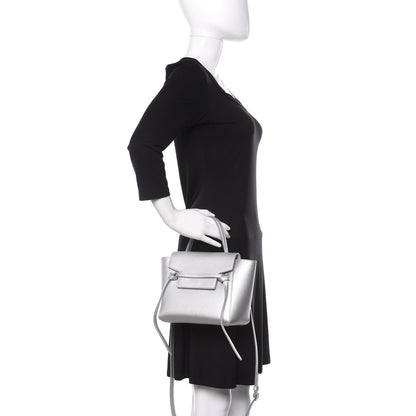 Celine Laminated Calfskin Nano Belt Bag Silver 3 of 12