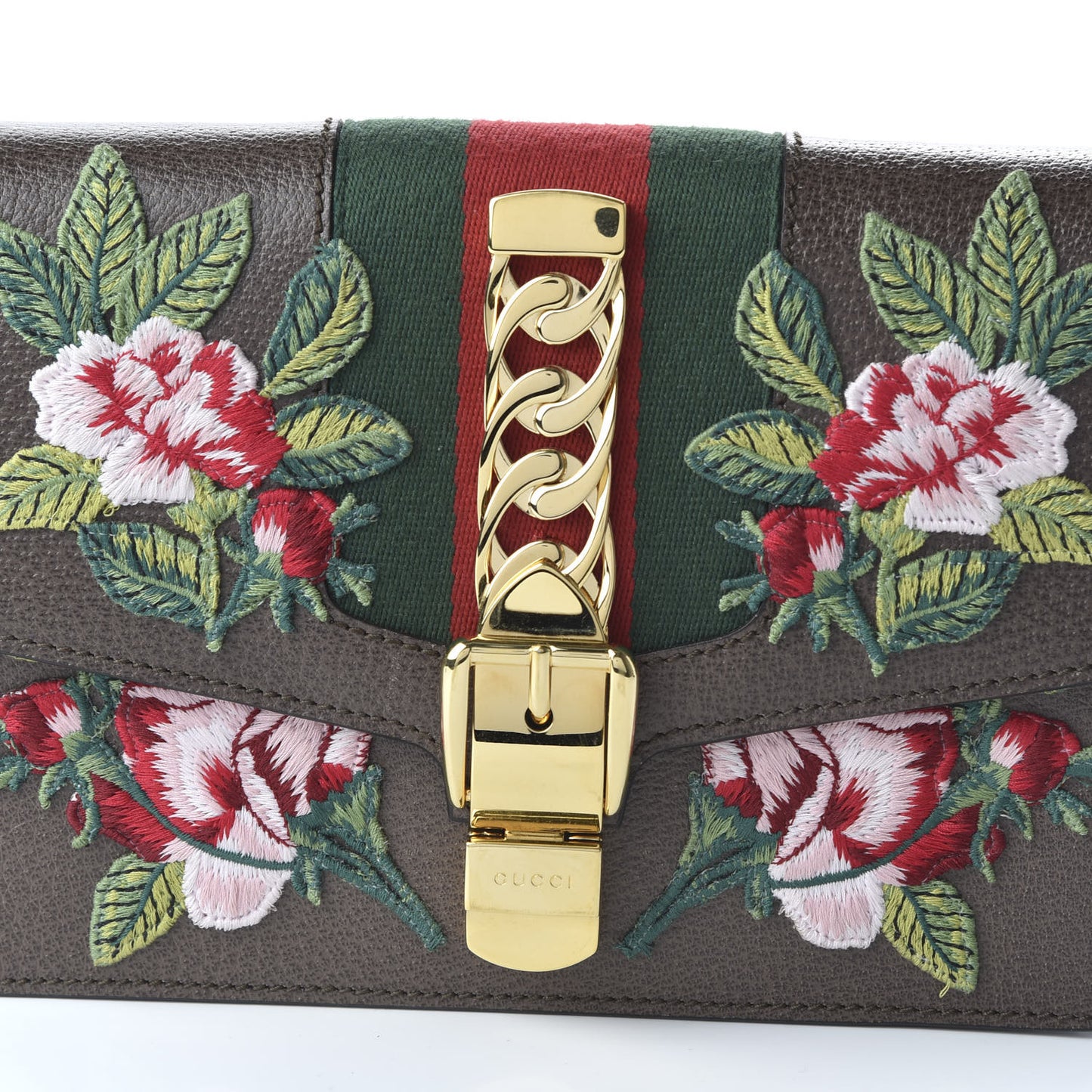 Calfskin Embroidered Sylvie Belt Bag Brown