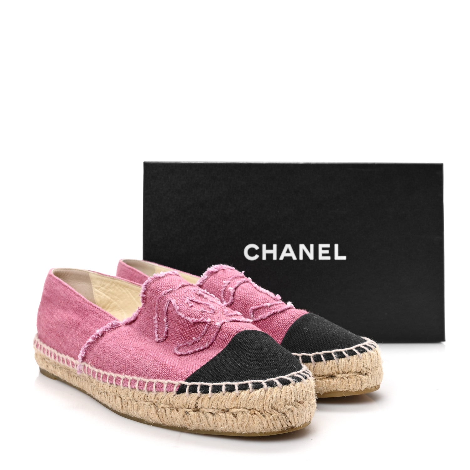 Chanel Linen CC Espadrilles 41 Pink Black 9 of 9