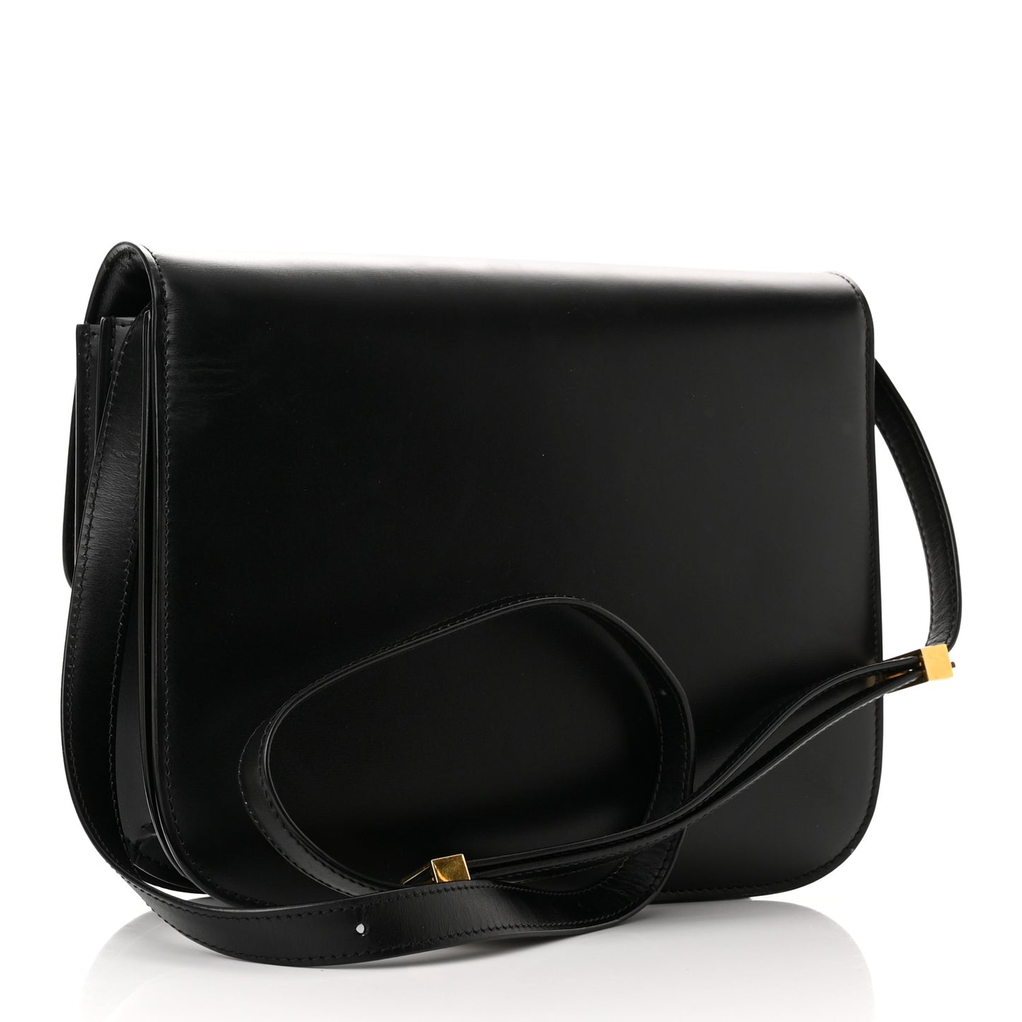 Box Calfskin Medium Classic Box Flap Bag Black