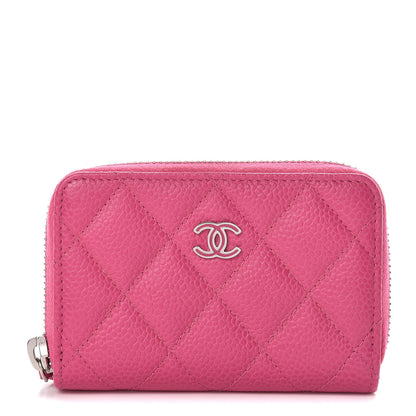 Chanel Caviar Quilted Zip Coin Purse Pink 1 of 7