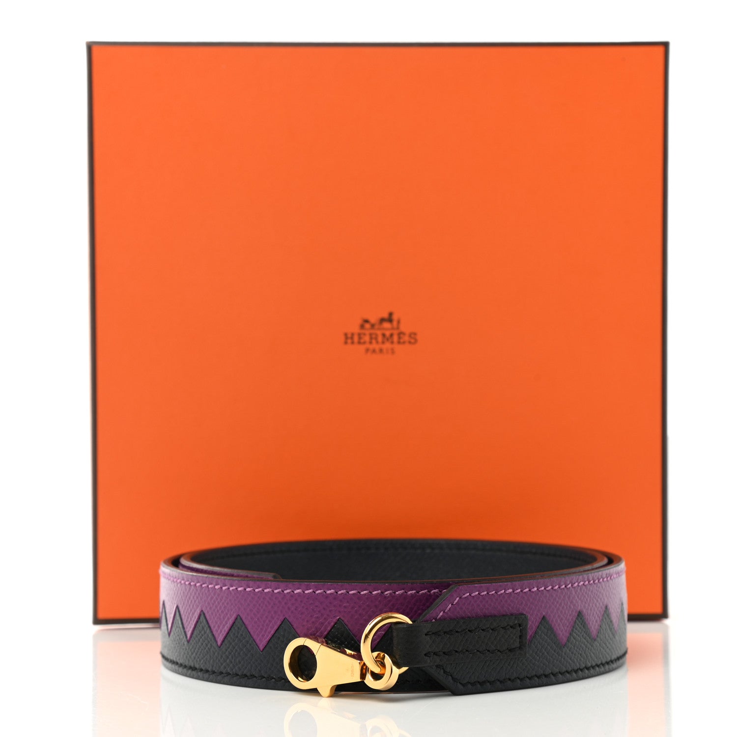 Hermes Epsom 30mm Tressage Au Galop Shoulder Strap Bleu Indigo Anemone 6 of 6