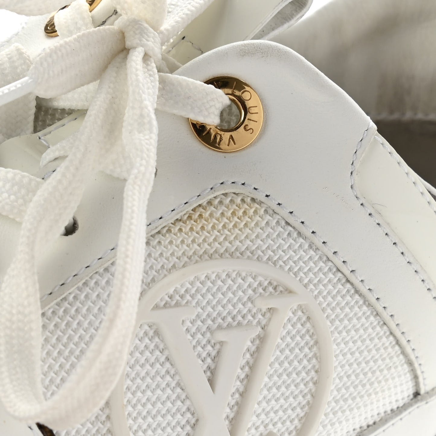 Calfskin Monogram Run Away Sneakers 38 White
