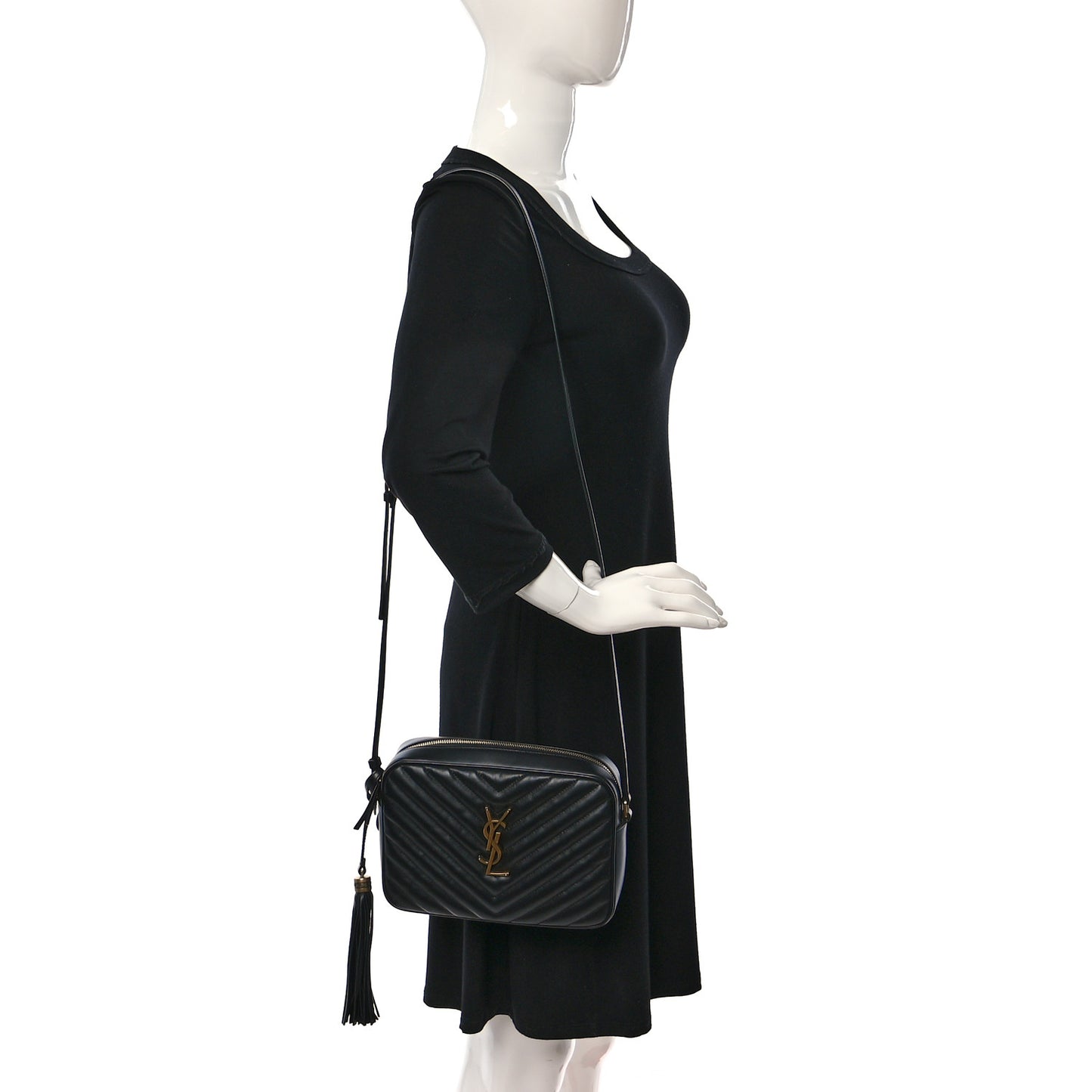 Calfskin Matelasse Monogram Lou Camera Bag Black