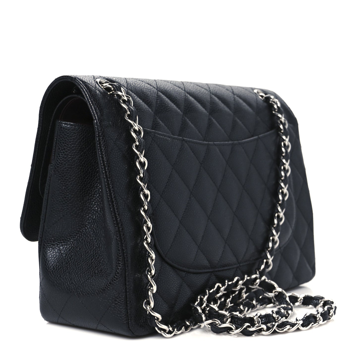 Caviar Quilted Jumbo Double Flap Black