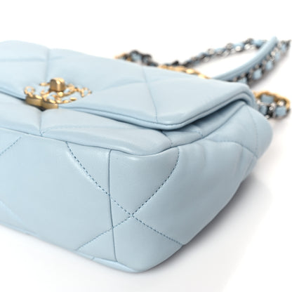 Chanel Lambskin Quilted Medium Chanel 19 Flap Light Blue 9 of 10