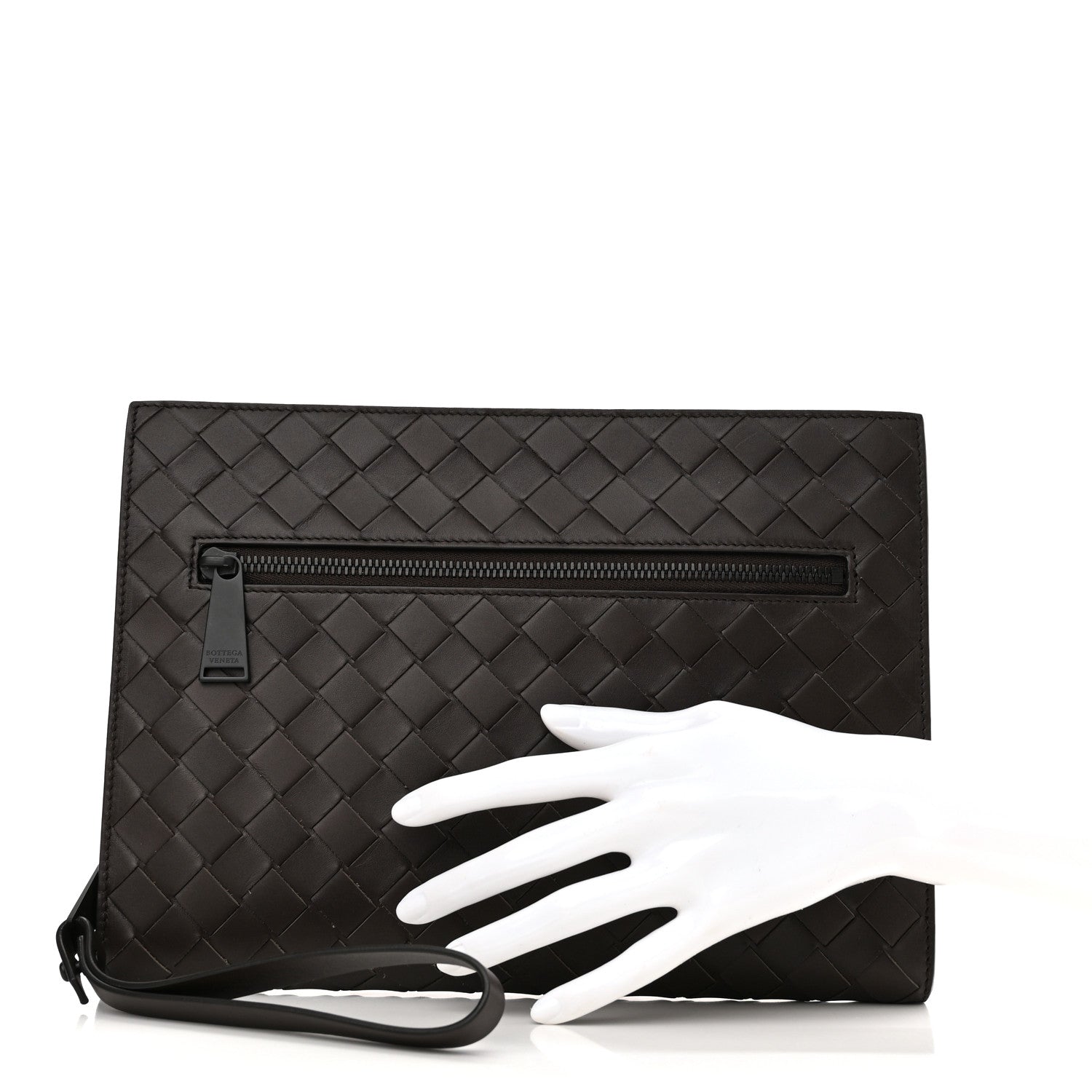 Bottega Veneta Calfskin Intrecciato Small Document Case Dark Brown 2 of 10