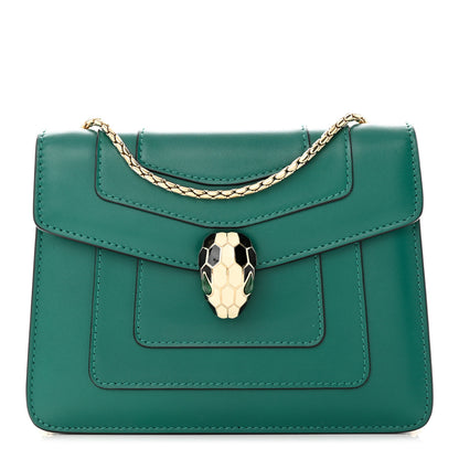 Bulgari Calfskin Small Serpenti Forever Snake Strap Crossbody Bag Emerald Green 3 of 11