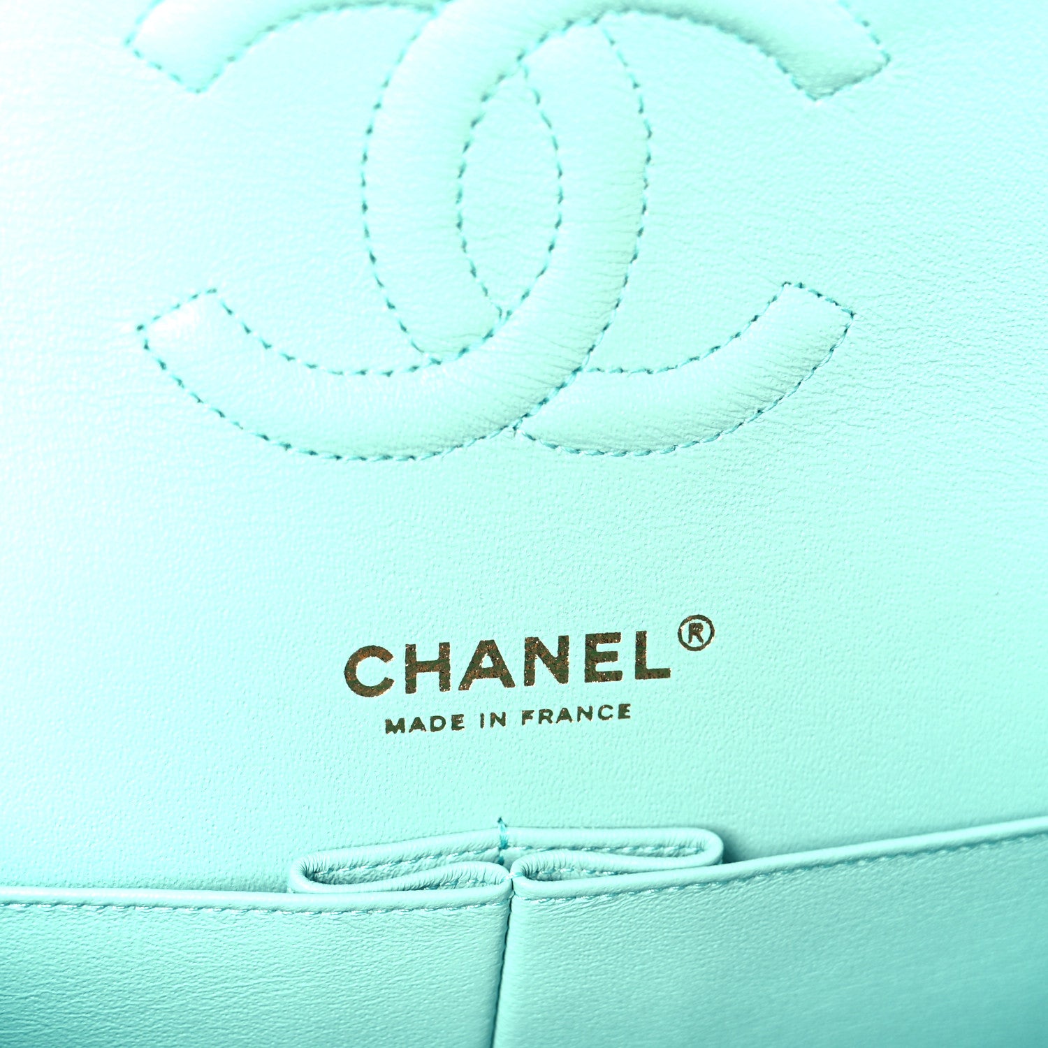 Chanel Caviar Quilted Medium Double Flap Light Blue 6 of 11