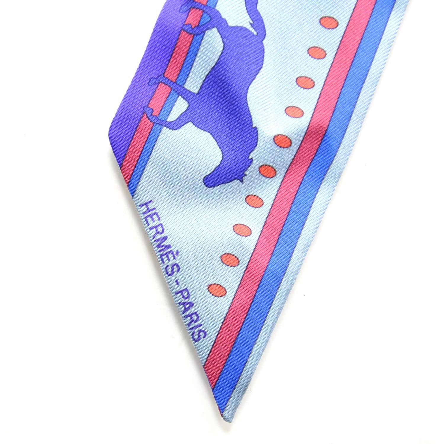 Hermes Silk Sequences Twilly Scarf Bleu Glacier 4 of 5